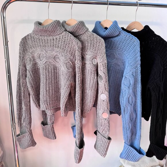 STAUD Vernacular Sweater XS/M Mirrored Heather Grey Knit Causal - Picture 7 of 8